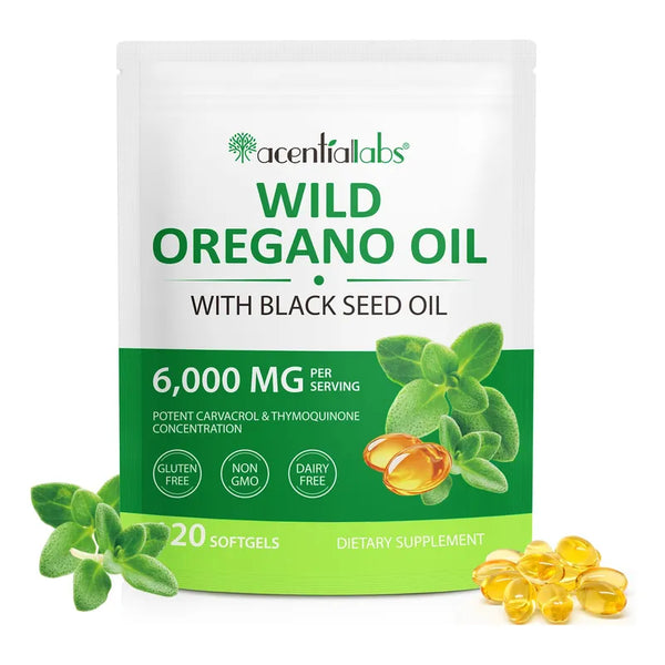 Capsulas De Aceite De Oregano Organico Y Semilla Negra 2 En 1 Natural