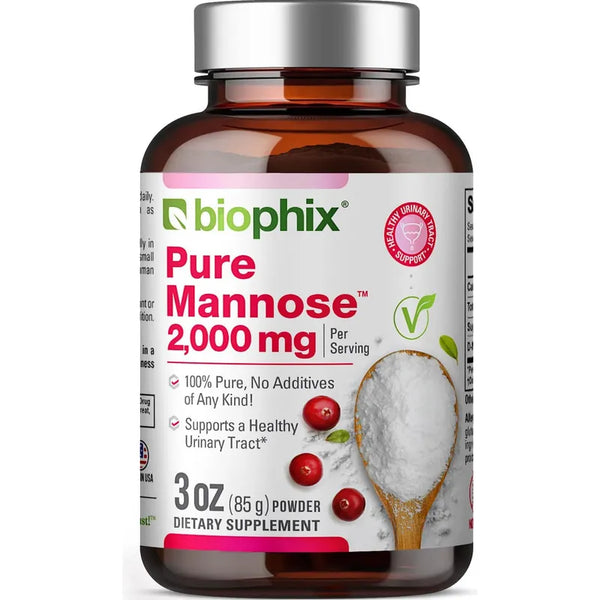 Capsulas De Manosa Pura 2000 Mg Apoyan La Salud Urinaria De Biophix