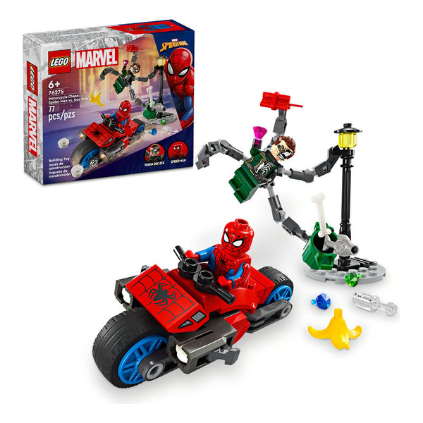 Lego Super Heroes Persecución En Moto Spider-Man Vs. Doc Ock Set de Construcción