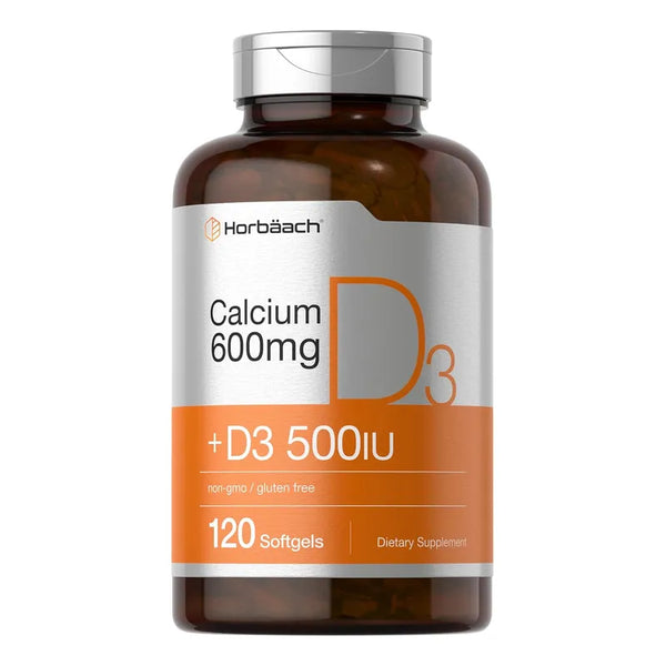 Calcio Con Vitamina D3 600 Mg 120 Cápsulas Blandas Horbaach