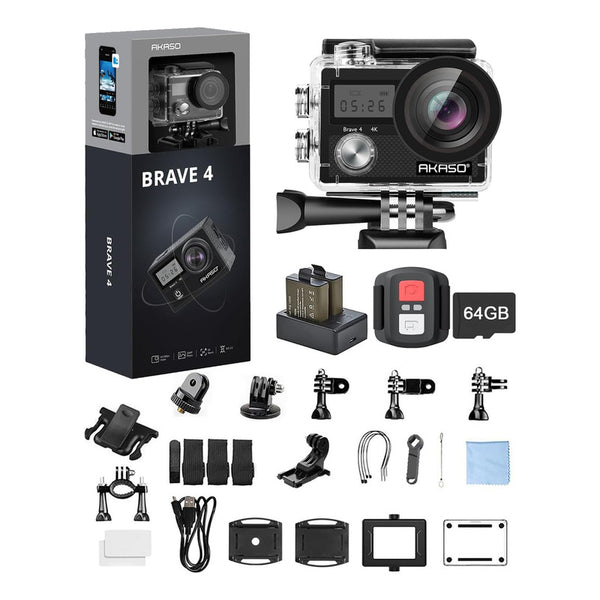 Cámara Deportiva Akaso Brave 4 Calidad 4k Con Accesorios Incluidos