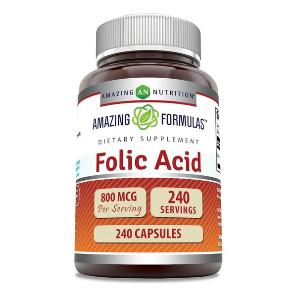 Acido Folico 800 Mcg 240 Capsulas Vitamina B9 Apoyo Energetico Asombroso