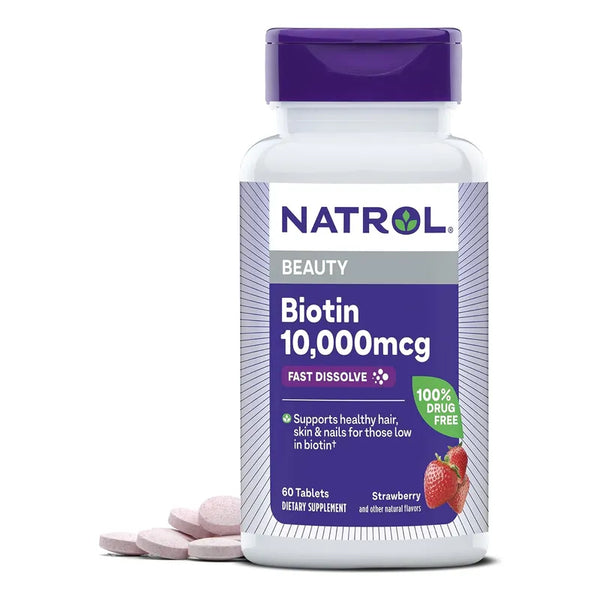 Biotina Natural 5000 Mcg Fortalece Cabello Piel Y Uñas Saludables