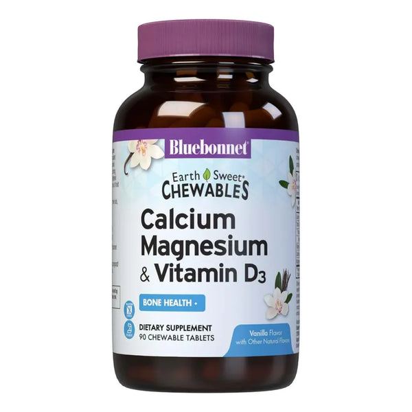 Calcio Magnesio Vitamina D3 Earthsweet 90 Tabletas Salud Ósea