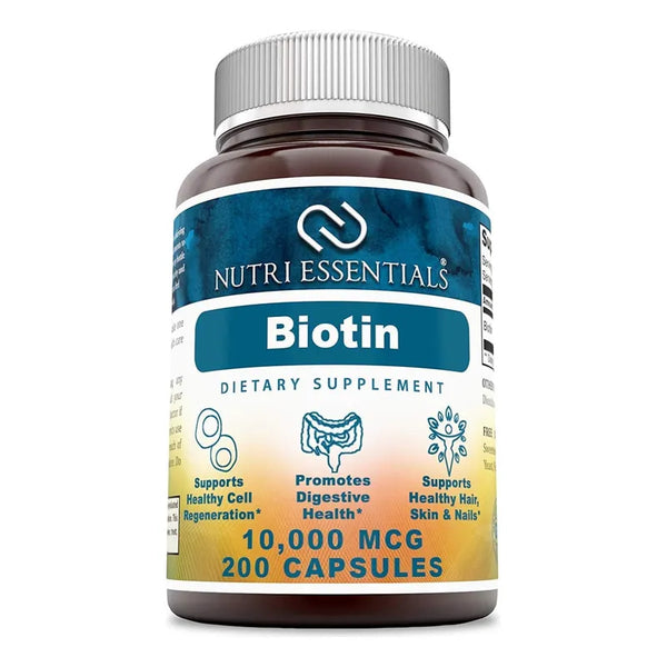 Biotina 10000 Mcg 200 Capsulas Para Cabello Piel Y Uñas