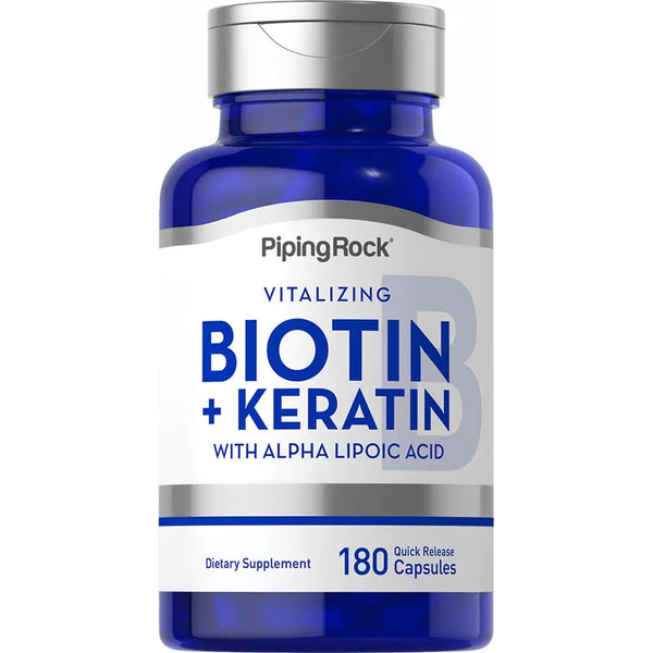 Biotina 5000mcg 180 Capsulas Con Queratina Y Acido Alfa Lipoico Suplemento Sin Gluten