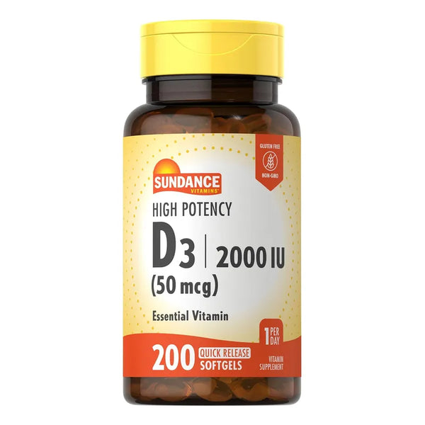 Vitamina D3 Alta Potencia 2000 Ui 200 Capsulas Blandas Liberacion Rapida