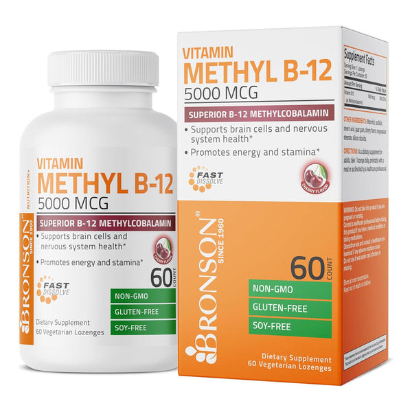 Bronson Vitamina B12 Metilcobalamina 5000mcg Energia Cerebral 60 Caps