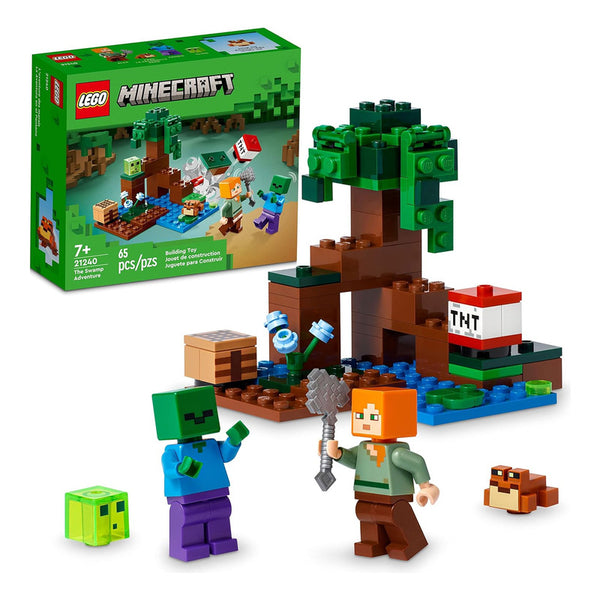 LEGO Minecraft Aventura En Pantano 21240 Set de Construcción con Alex y Zombi
