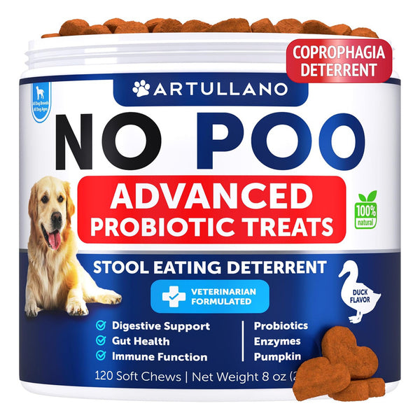 No Poo Chews para Perros: Disuasorio de Coprofagia con Probióticos y Enzimas