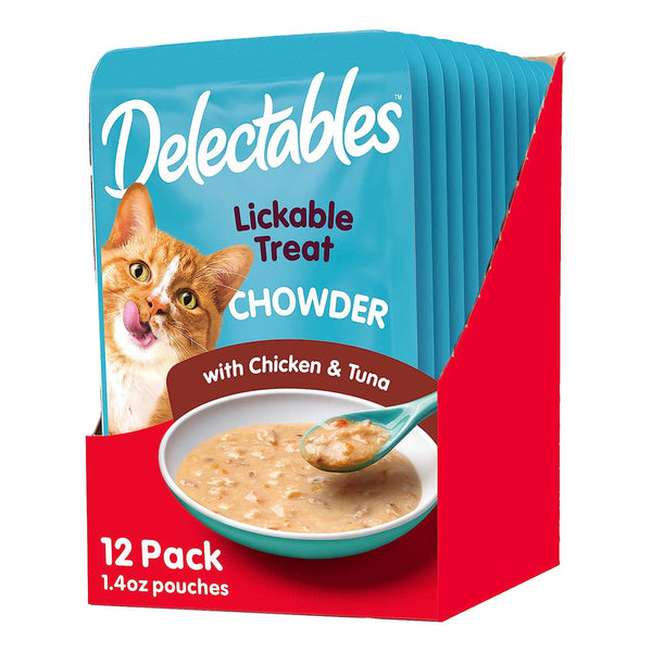 Delectables Chowder Golosinas Lickables De Pollo Y Atún 12 Und