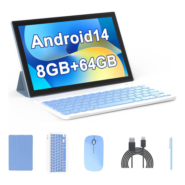 Tablet Android 14 10 Pulgadas 8GB RAM 64GB ROM Con Accesorios