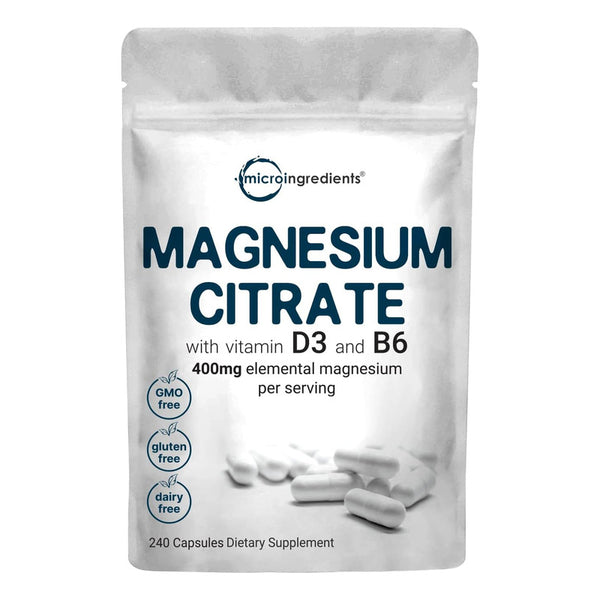 Citrato De Magnesio 400 Mg Con Vitamina D3 Y B6 240 Capsulas
