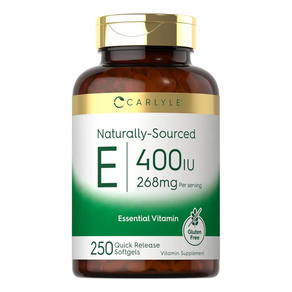 Cápsulas Blandas Vitamina E 400 Ui Carlyle De Origen Natural 250 Unidades