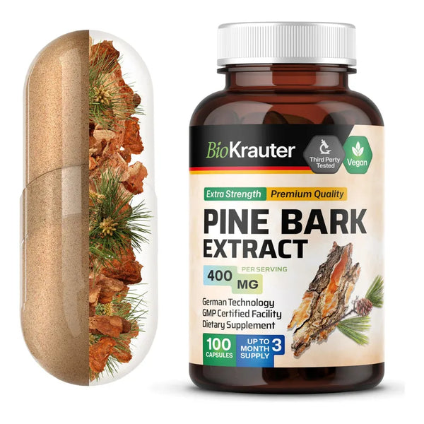 Capsulas De Extracto De Corteza De Pino 400 Mg 100 Unidades Vegano