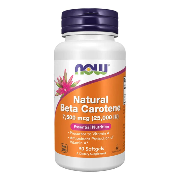 Beta Caroteno Natural 25000 Ui 90 Cápsulas Now Suplementos