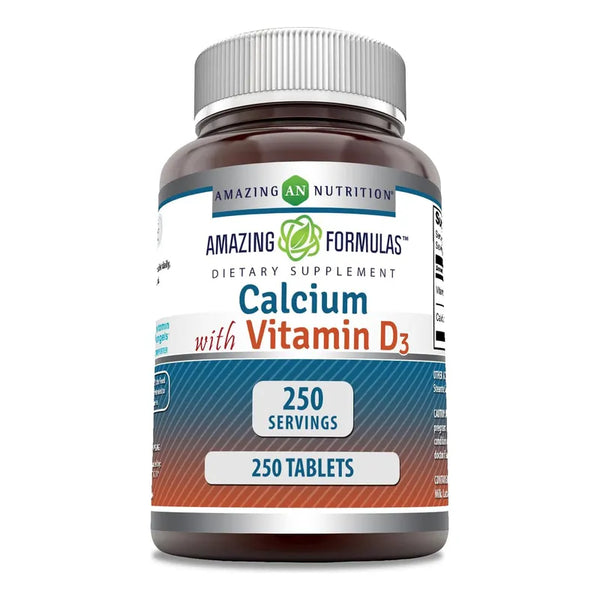 Calcio 600 Mg Vitamina D3 400 UI 250 Tabletas Beneficio Óseo Y Salud