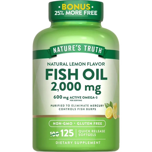 Aceite De Pescado Omega 3 2000 Mg Nature's Truth Cápsulas Sabor Limón