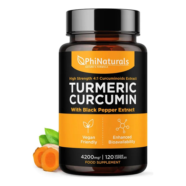 Capsulas De Curcumina Con Pimienta Negra Suplemento Natural 4200 Mg 120 Capsulas