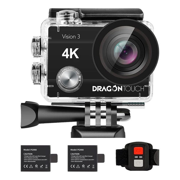 Cámara De Acción 4K Dragon Touch Visión 3 Con Wifi Y Accesorios