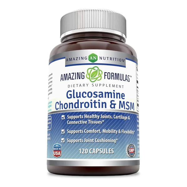 Capsulas Glucosamina Condroitina Msm 1850 Mg Sin Gluten 120 Unidades