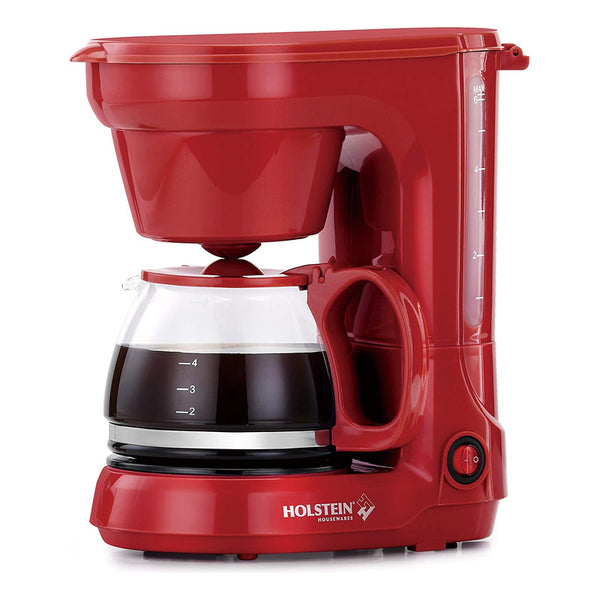 Cafetera Holstein Housewares Para 5 Tazas Color Rojo Con Pausa Y Sirve