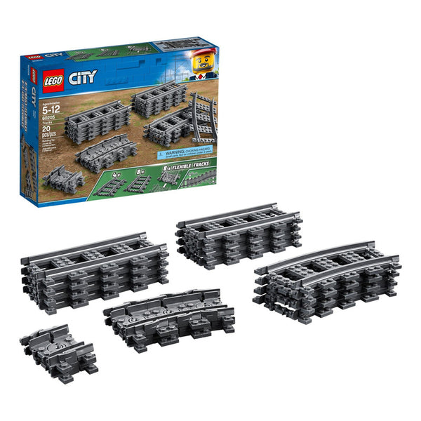 LEGO City Tracks 60205 Juego Expansión Vías de Tren Compatible con LEGO City