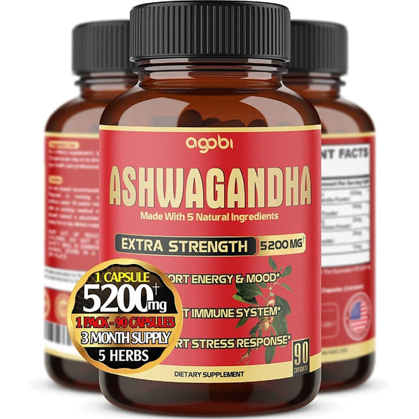 Capsulas Organicas De Ashwagandha 5200 Mg Veganas Refuerzo Natural
