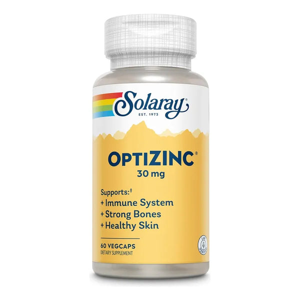 Capsulas De Zinc Quelado Solaray OptiZinc Suplemento Inmunologico