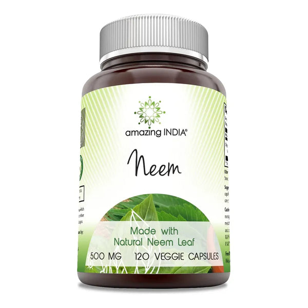 Capsulas Neem Natural 120 Unidades 500 Mg Suplemento Vegano