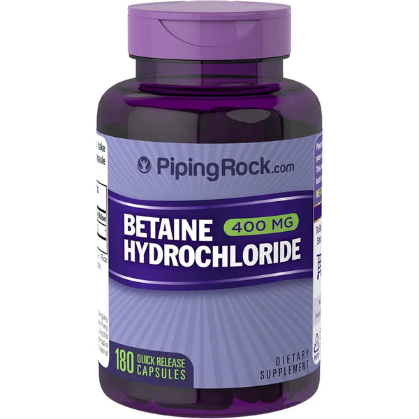 Betaina Hcl 1200mg 180 Capsulas Suplemento Digestivo Premium