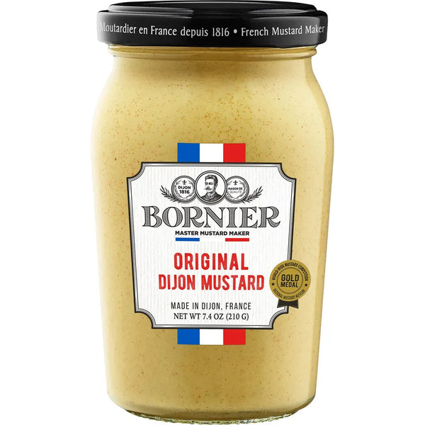 Bornier Original Dijon Mustard Mostaza Artesanal Francesa Sin Parabénico 7.4 Onzas