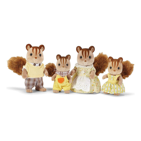 Calico Critters Familia De Ardillas Walnut 4 Figuras Juguete Coleccionable Para Niños