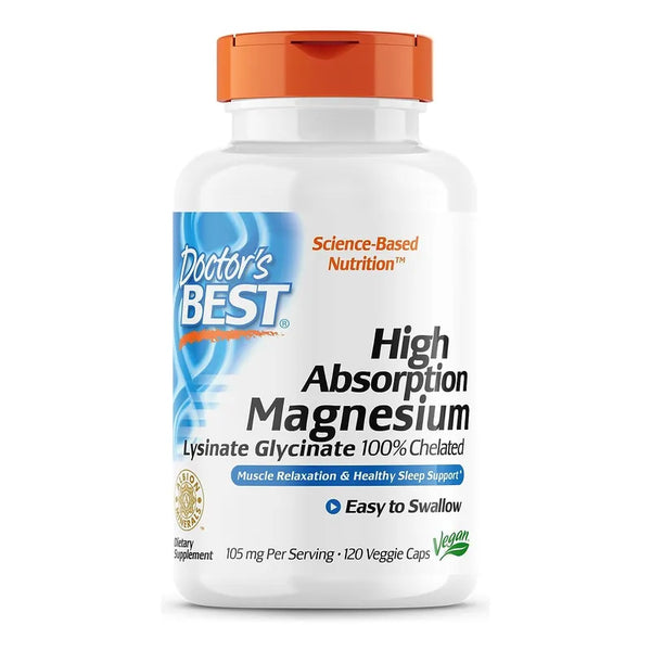 Lisinato De Glicinato De Magnesio 120 Cápsulas Vegetales Alta Absorción