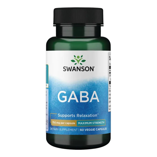 Aminoácido Gaba Alta Potencia 750 Mg 60 Cápsulas Vegetales