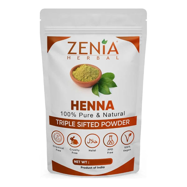 Zenia Henna Pura En Polvo Para Cabello Rojo Naranja 100 Natural 99g