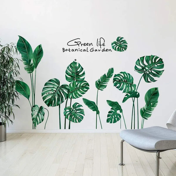 Pegatinas 3D De Plantas Verdes RW-1001 Para Decoración De Pared