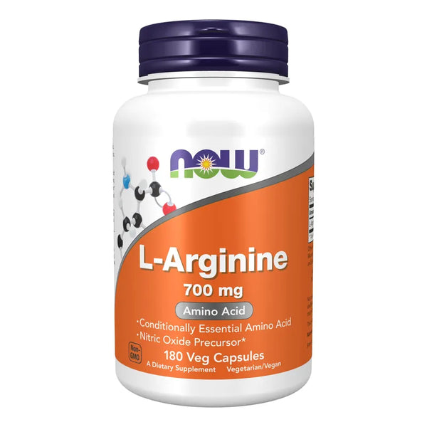 L-Arginina 700 Mg Suplemento De Óxido Nítrico 180 Cápsulas