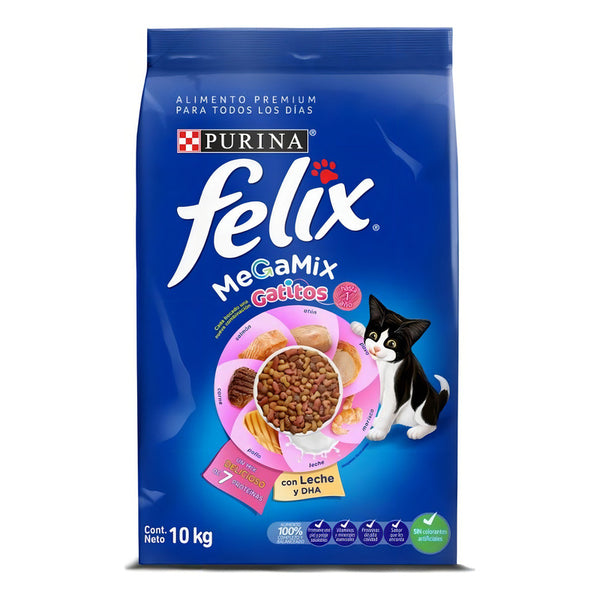 Alimento Seco Felix Gatitos Megamix 10Kg Nutrición Y Vitalidad