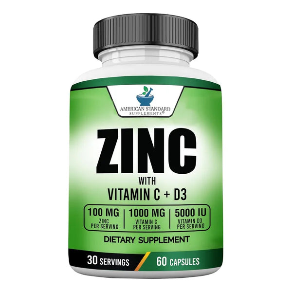 Zinc Vitamina C D3 60 Cápsulas Triple Apoyo Inmunológico