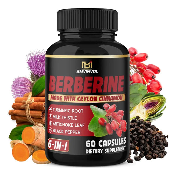 Berberina 4700mg Premium Alta Potencia Cardiovascular 60 Cápsulas