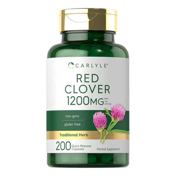 Capsulas De Trebol Rojo 1200 Mg Extracto De Flor Sin Gluten