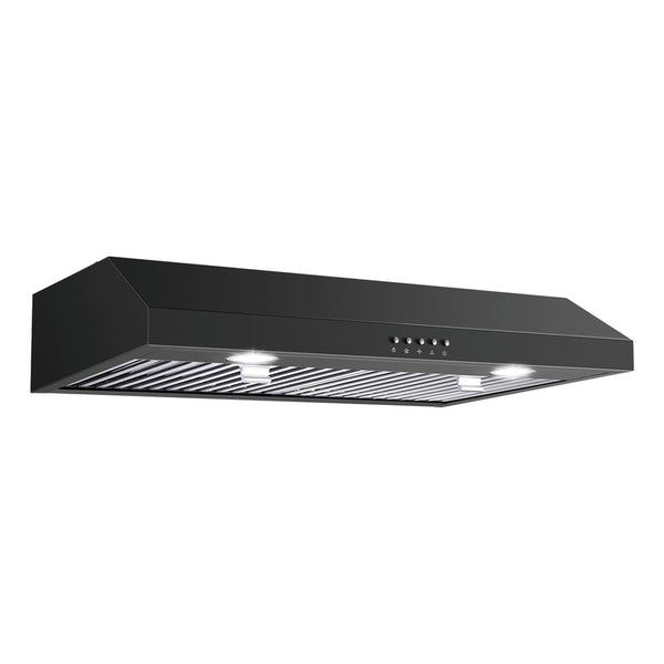 Campana Extractora 30 Pulgadas Negro Acero Inoxidable Con Ductos Sin Ductos