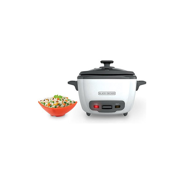 Arrocera Black+Decker 14 Tazas Blanca Con Vaporera Y Mantenimiento Caliente