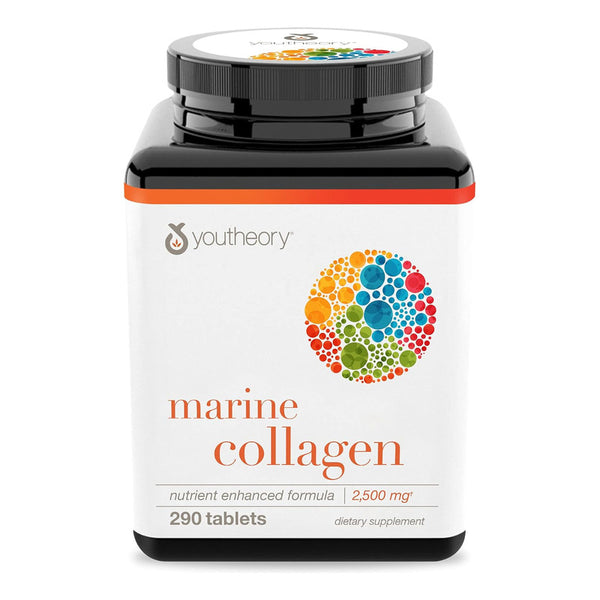 Colágeno Marino Hidrolizado 2500mg Youtheory 290 Caps Salud Y Belleza