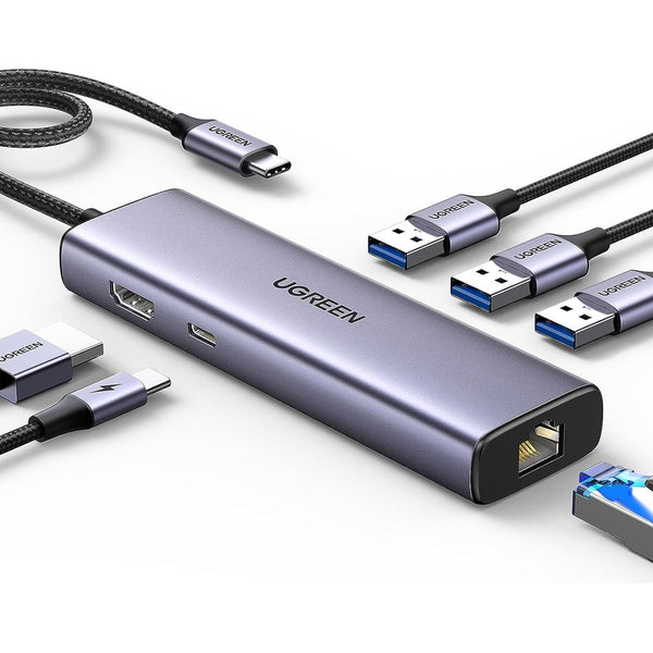 Adaptador Usb C 6 En 1 Multipuerto Usb 3.0 Hdmi 4k 30hz 100w