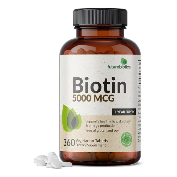 Biotina Futurebiotics 5000 Mcg Cabello Piel Uñas Vegano Energía Año