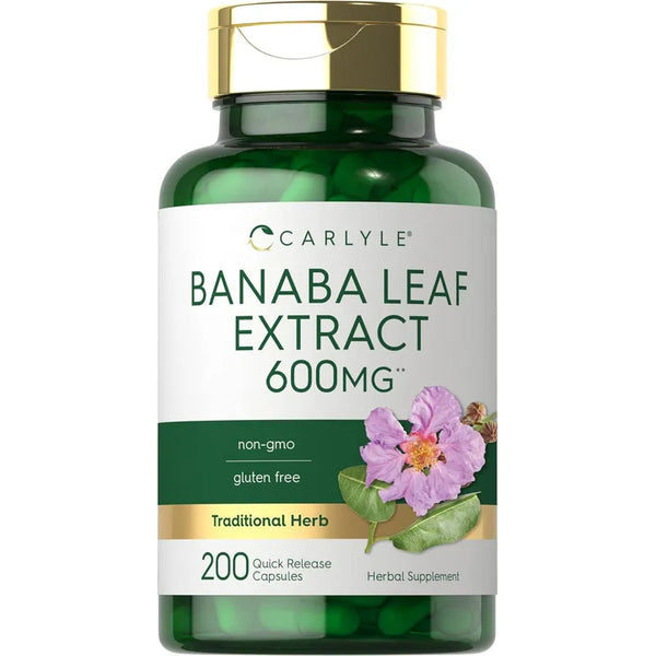 Capsulas Extracto Hoja Banaba 600 Mg 200 Unidades Naturales Saludable