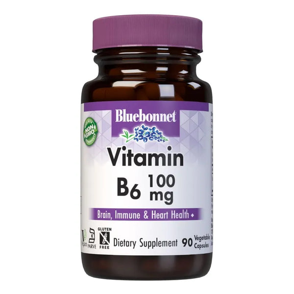 Cápsulas De Vitamina B6 100 Mg Para Salud Cardiovascular Y Sistema Nervioso