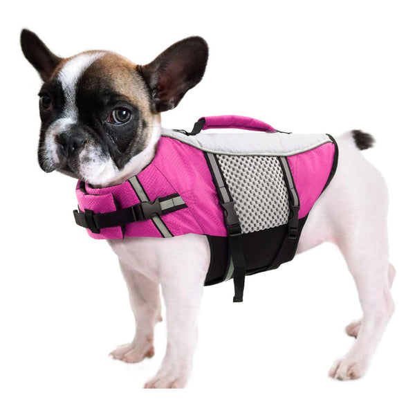 Chaleco Natación Perros Reflectante Rosa Con Asa De Elevación Talla S